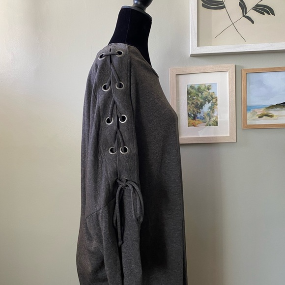 NWT Bobeau Cold Shoulder Gray Knit Sweater Dress 2X - Picture 8 of 16